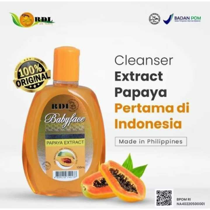 RDL BABYFACE EXTRACT PAPAYA / cleanser babyface RDL Extract Papanya BPOM