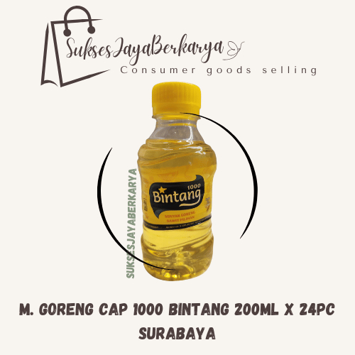 

Minyak Goreng 200ml Cap 1000 Bintang (24btl x 200ml))/Minyak Goreng cap seribu bintang Surabaya
