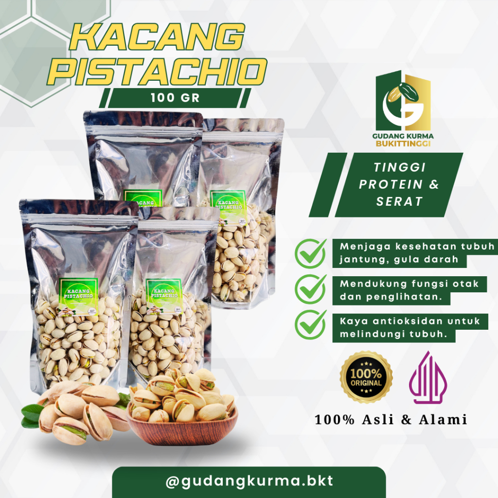 

Kacang Pistachio Panggang Salted 100gr– Kacang Pista Fustuk Premium Kulit Roasted Asin Origininal