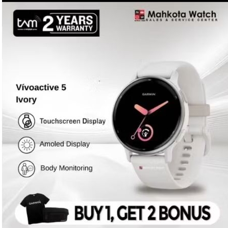Jam tangan Garmin vivo active 5 ivory smartwatch original