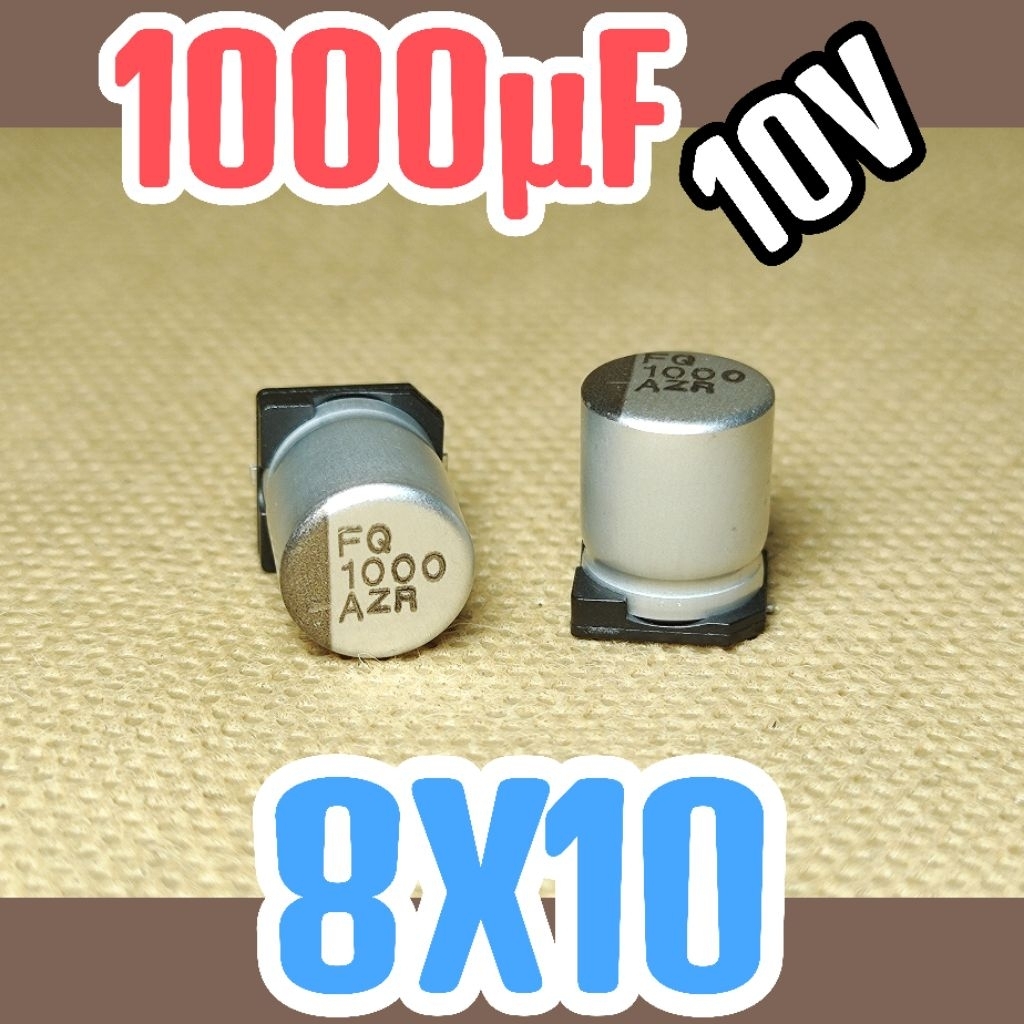 Solid kapasitor capasitor elko elco SMD 10v 1000uf 10v 1000 uf 10 v 10 volt AZR 8x10 ORIGINAL
