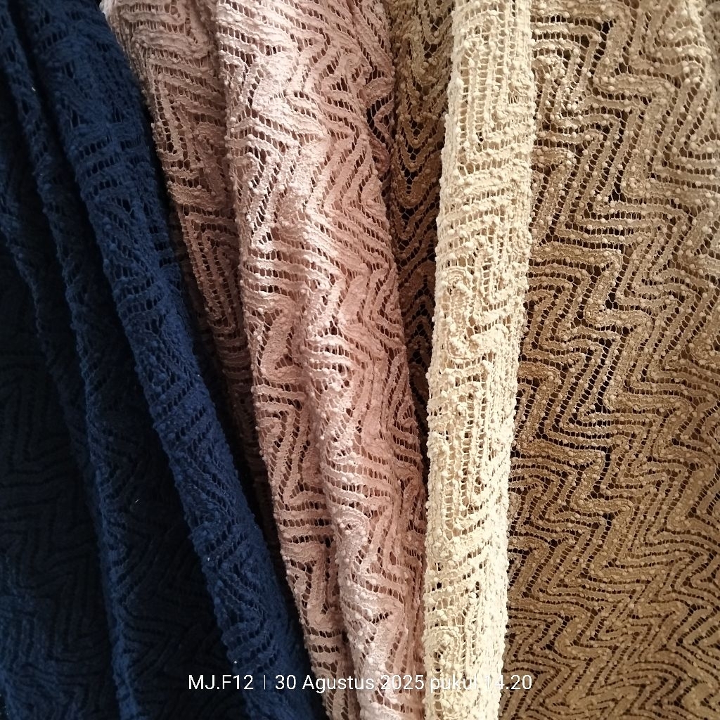 Kain Brokat Rajut Premium - Harga /0,5 m - Kain Brokat Rajut Meteran - Bahan Brokat Rajut Premium - 