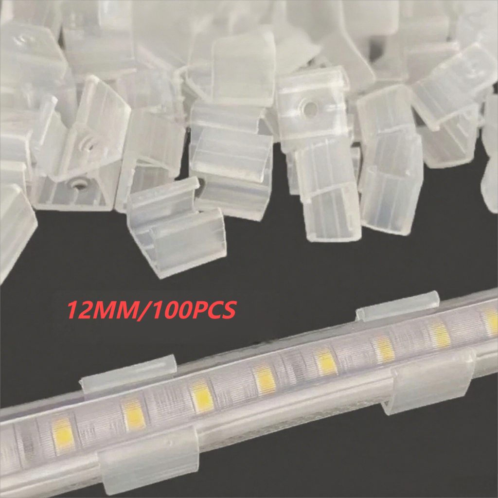 100pcs Klem Lampu LED Neon Braket Led Neon Flex Klem Lampu Led Neon Flex Plastik Isi 220v 12MM