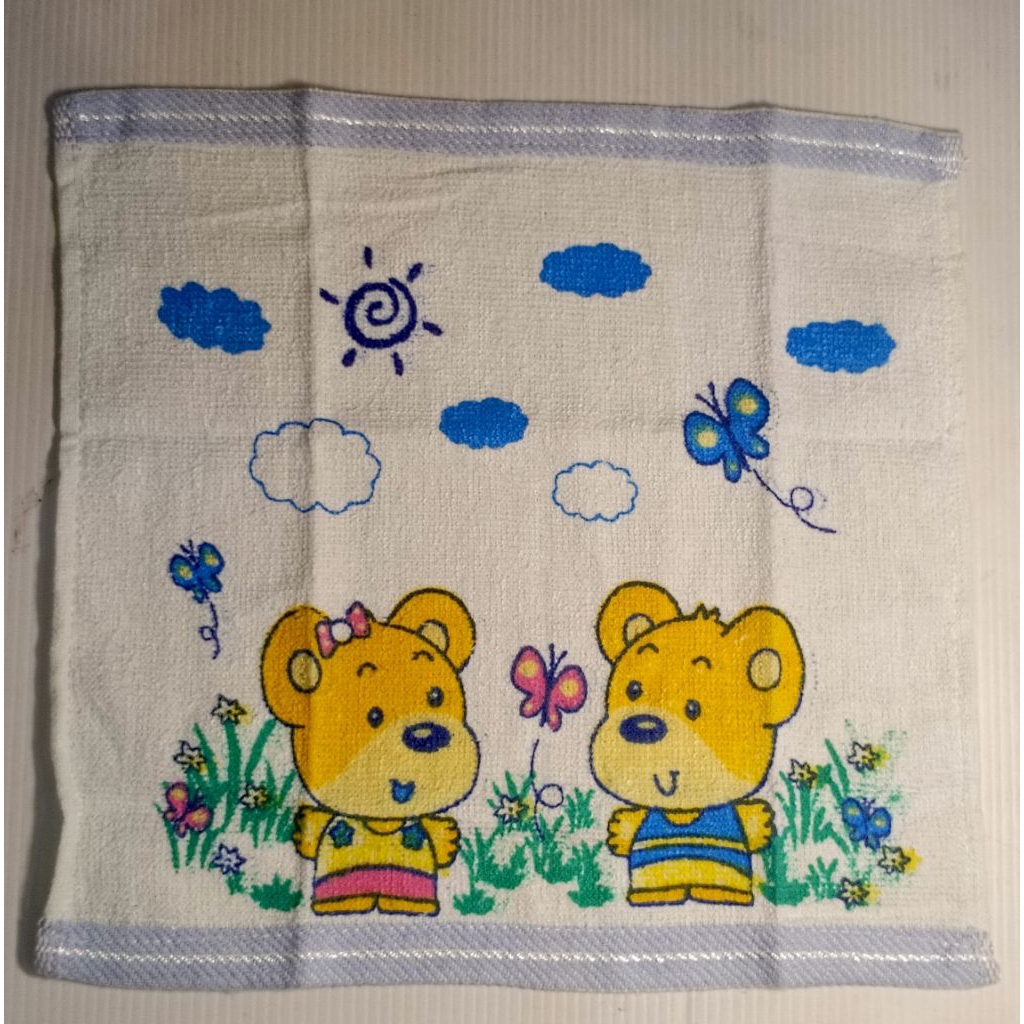 Sapu Tangan Handuk Motif Beruang Kembar - Lucu