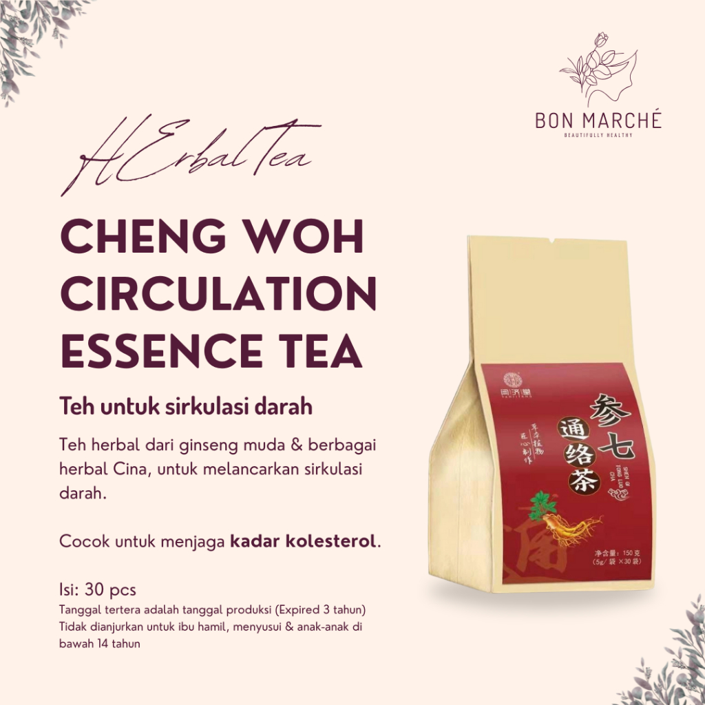 

Cheng Woh Circulation Essence Tea - Teh Herbal Penang Sirkulasi Darah/Kolesterol 30 pcs