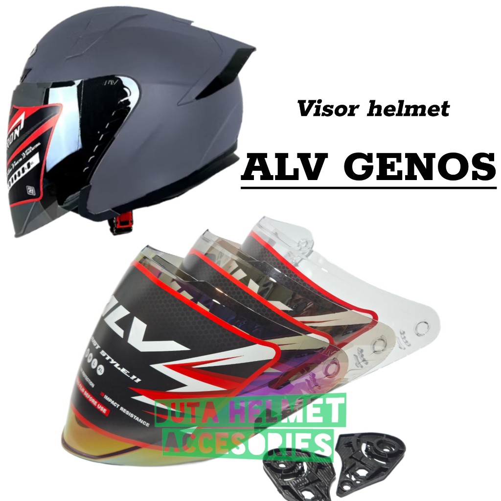 Kaca helm ALV GENOS - visor helmet alv genos warna bening hitam smoke silver pelangi