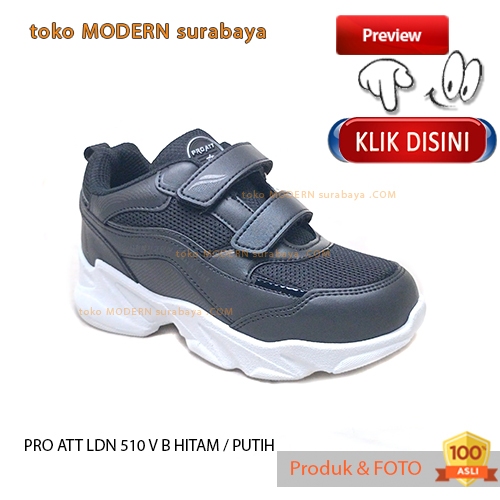 Sepatu wanita olahraga sneakers kets tali PRO ATT LIP 504 HITAM / PUTIH