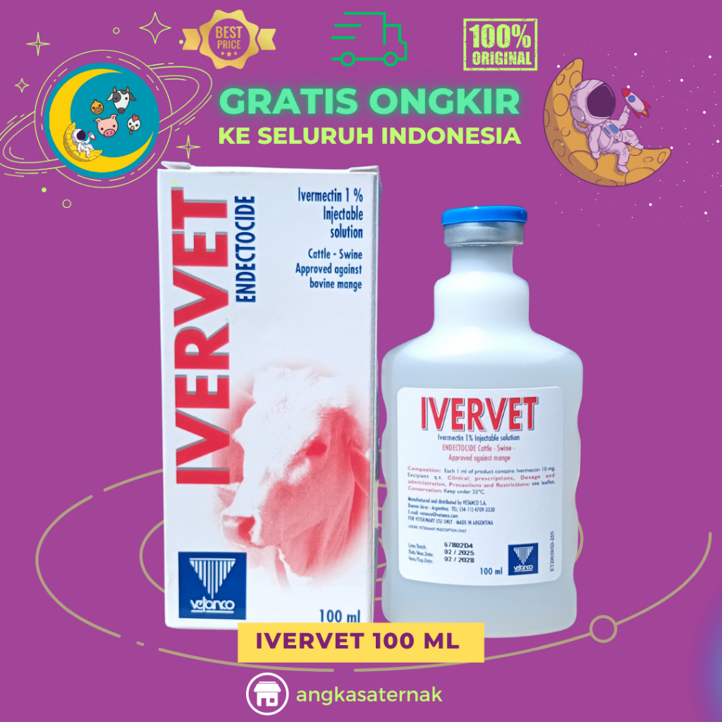 IVERVET 100 ml - Ivervet Obat Gudik Ecto Endo Parasit