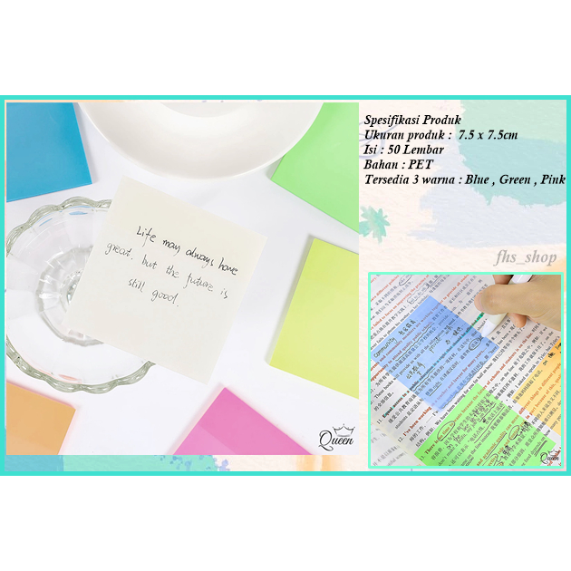 

Sticky Notes Warna Transparan Sticky Notes Bening Anti Air Bisa Dihapus Sticky Notes Aesthetic