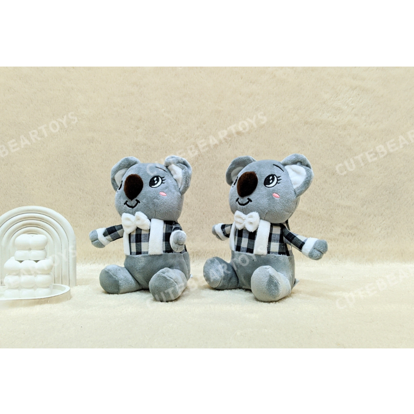 Boneka Koala Duduk With Baju Kotak Kotak Boneka Anak