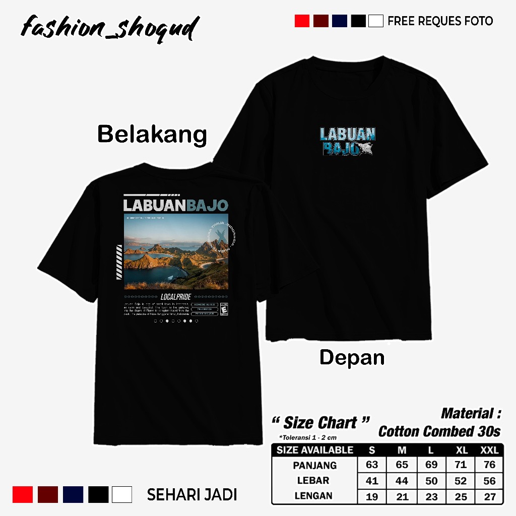 Tshirt -  Kaos SOUVENIR LABUAN BAJO Unisex Pria Wanita