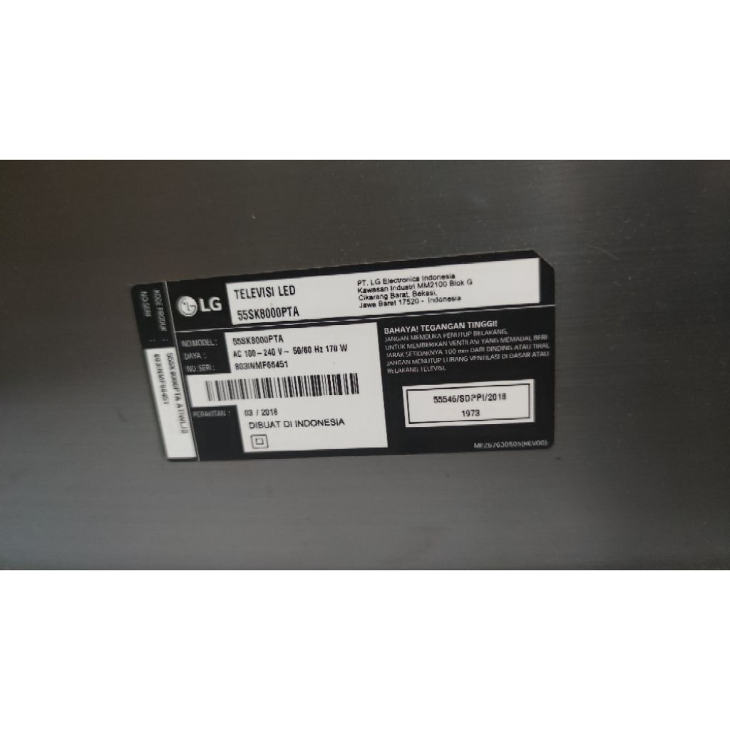 TV LG 55SK8000PTA, 55 inch, Smart TV (Rusak - Bekas - Bisa Nego)