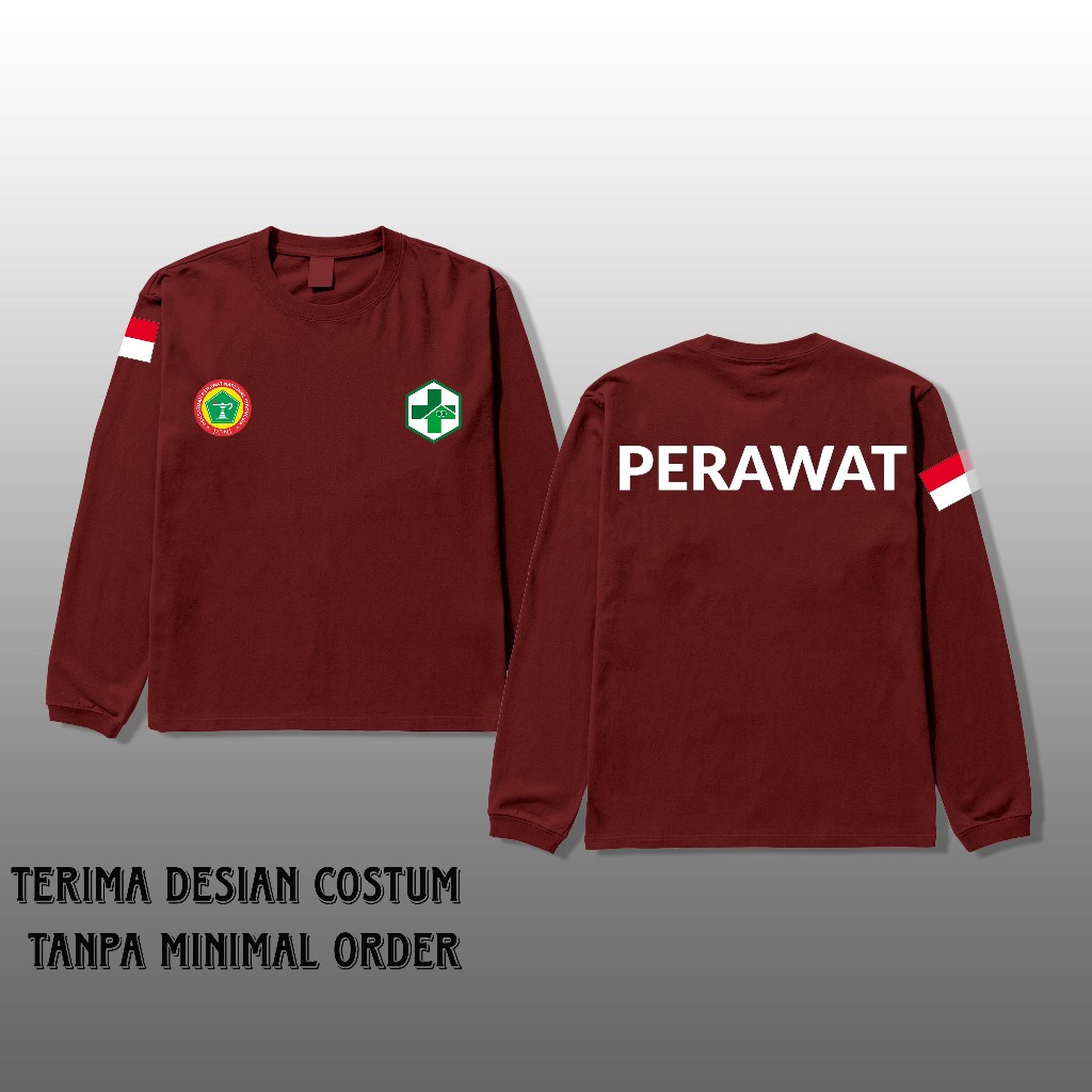 KAOS PERAWAT   LOGO PPNI INDONESIA LENGAN PANJANG UNISEX