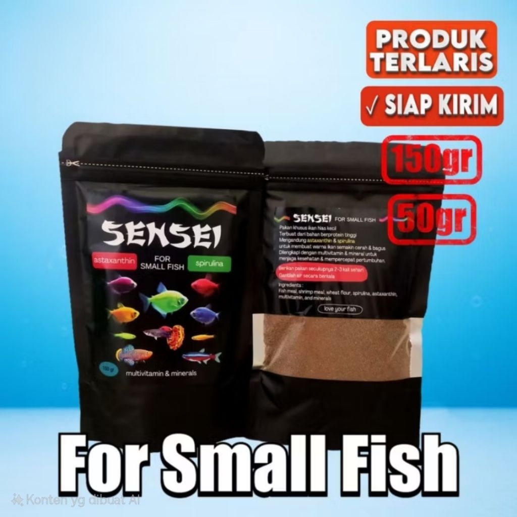 Pelet Ikan Hias Kecil / Pelet Ikan Warna-Warni / Pelet SENSEI - 50 gr