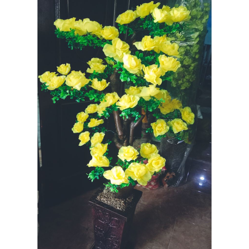 bunga hias sudut mawar seribu bunga tinggi 135 cm
