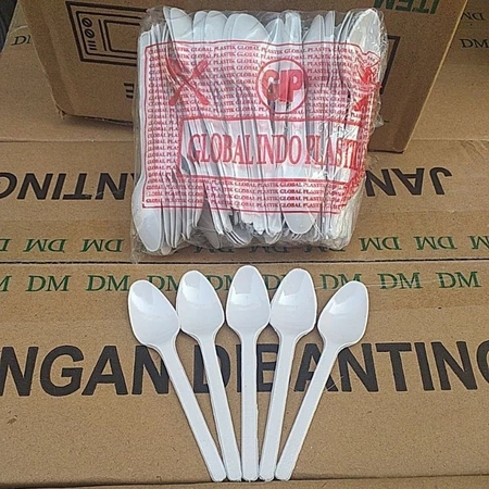 100Pcs Sendok Stg Putih Susu Sendok Teh Tanggung