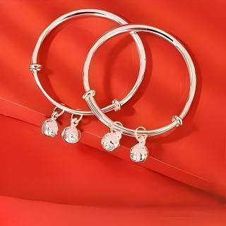 Gelang Perak Bel yang Dipoles untuk Anak-anak dan Bayi, Gelang Perak Murni S999Gelang Kaki Perak Mur