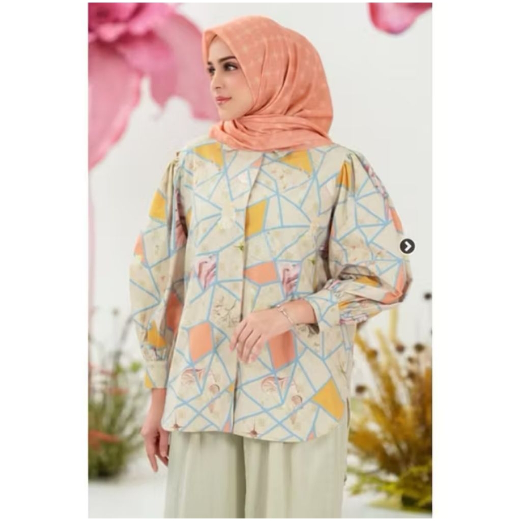 New Astera Top Buttonscarves x Ria Miranda Jade, Peach size S WHS