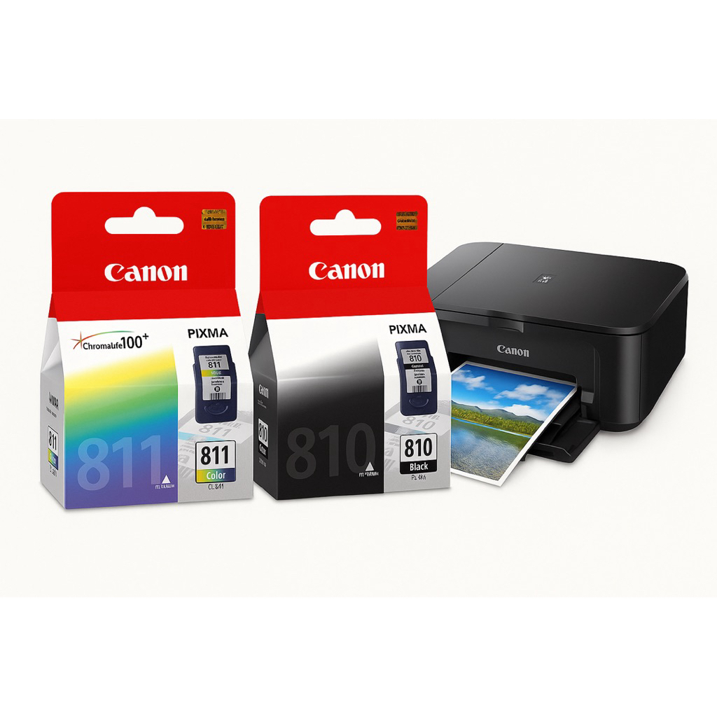 Tinta Canon 810 Black 811 Colour Original Kompatibel