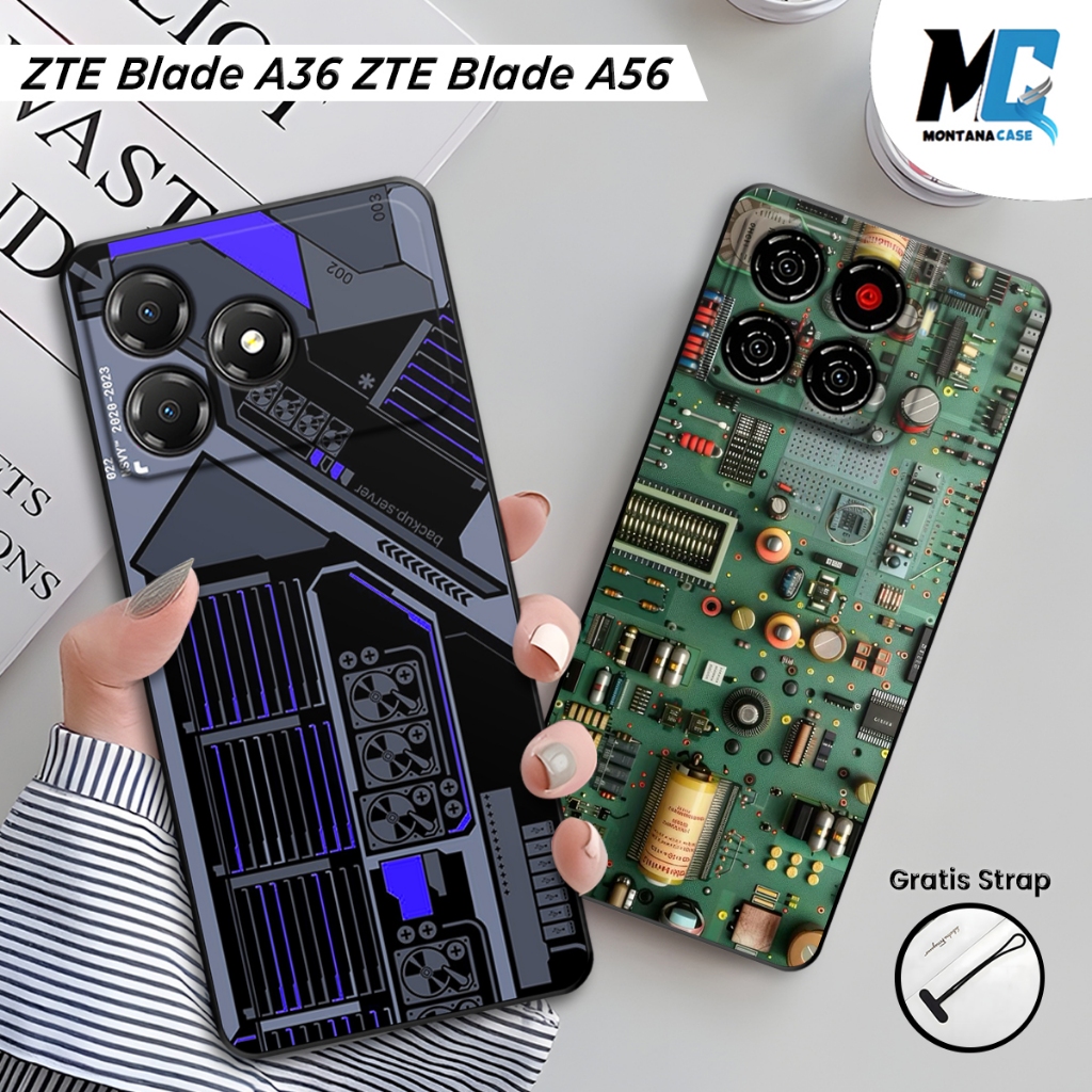 Montana Casing ZTE Blade A56 / ZTE Blade A36 Silikon Printing Gambar Machine | Case Full Karet HP ZT