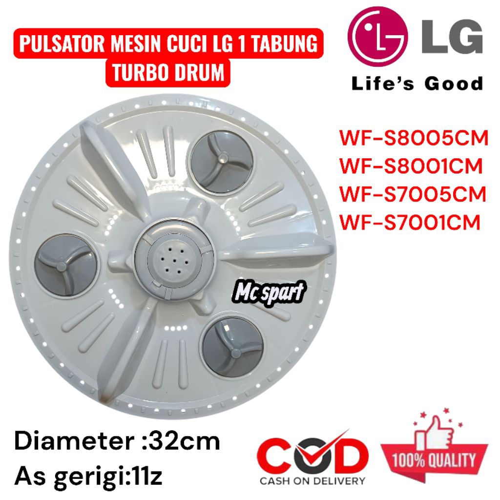 PULSATOR LG WF-S7001CM WF-S7005CM WF-S8001CM WF-S8005CM WF-7000TC PULSATOR MESIN CUCI LG 1 TABUNG 32