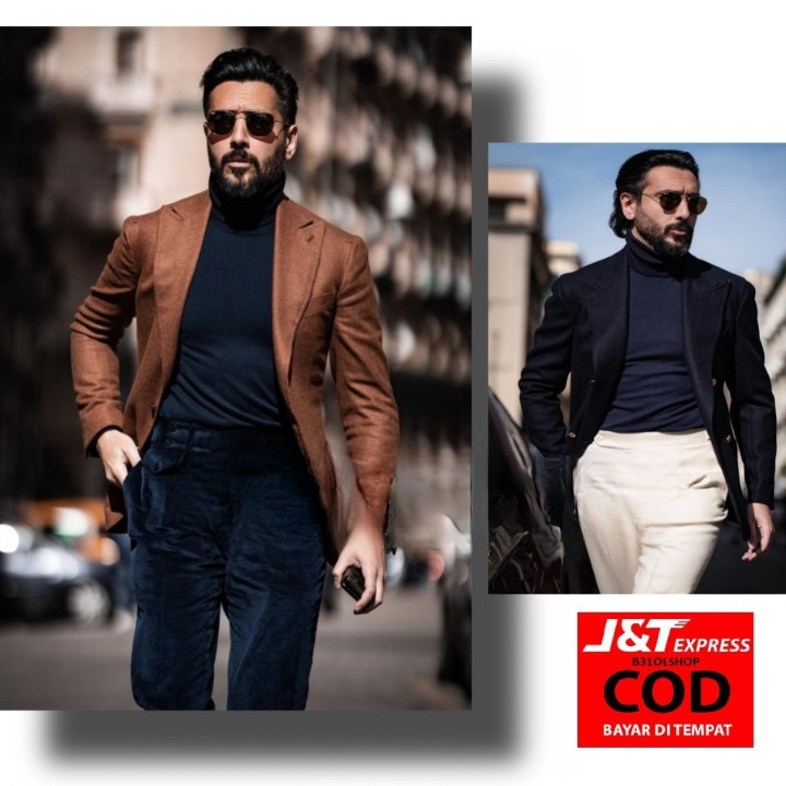 { BISA COD) KAOS PRIA TURTLENECK HITAM pria baju distro kerah tinggi hoodie LENGAN PANJANG polos