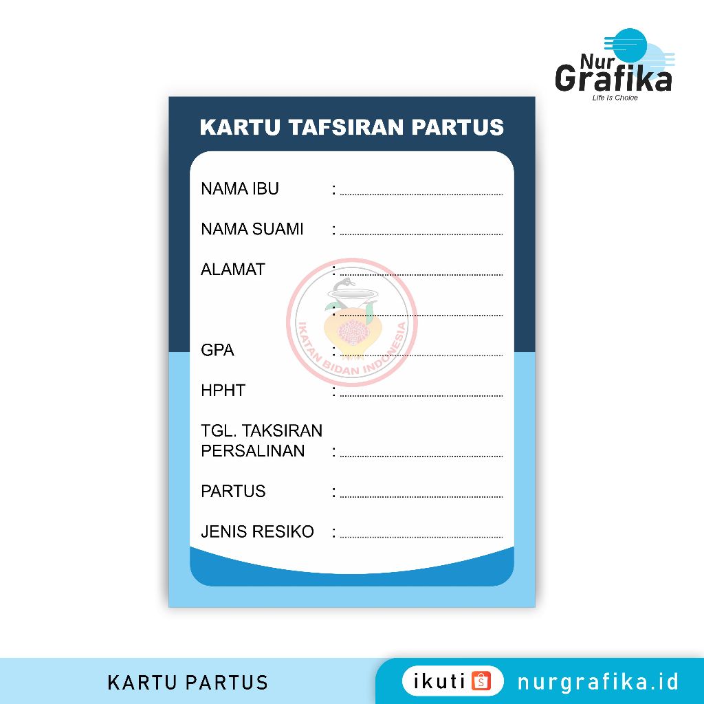 

1Pack Kartu Partus / Tafsiran Kelahiran Bidan