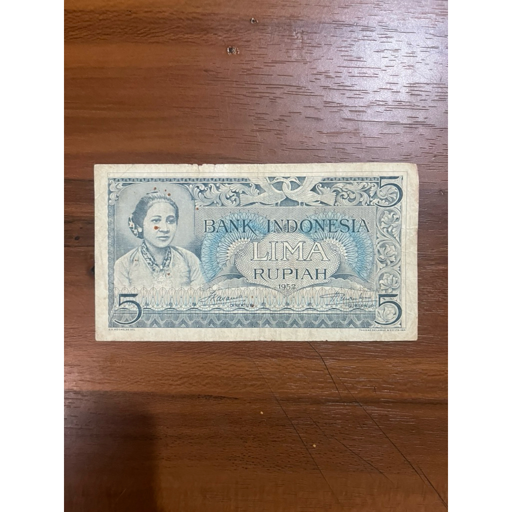 Uang Kertas 5 Rupiah 1952 Seri Budaya Koleksi Kuno