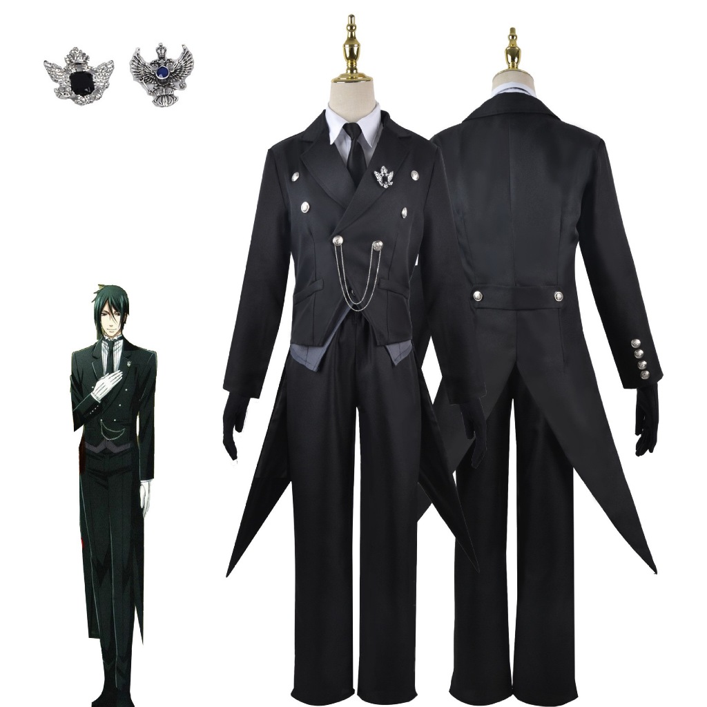 Black Butler cosplay Sebastian Michaelis cosplay costume and wig