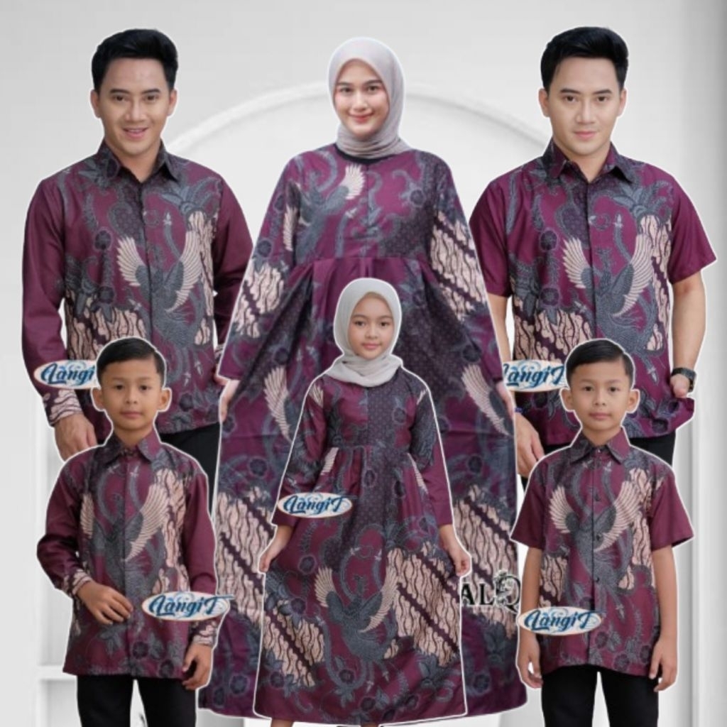 Baju Batik Couple Keluarga Kekinian Wisuda Modern Batik Sarimbit Keluarga