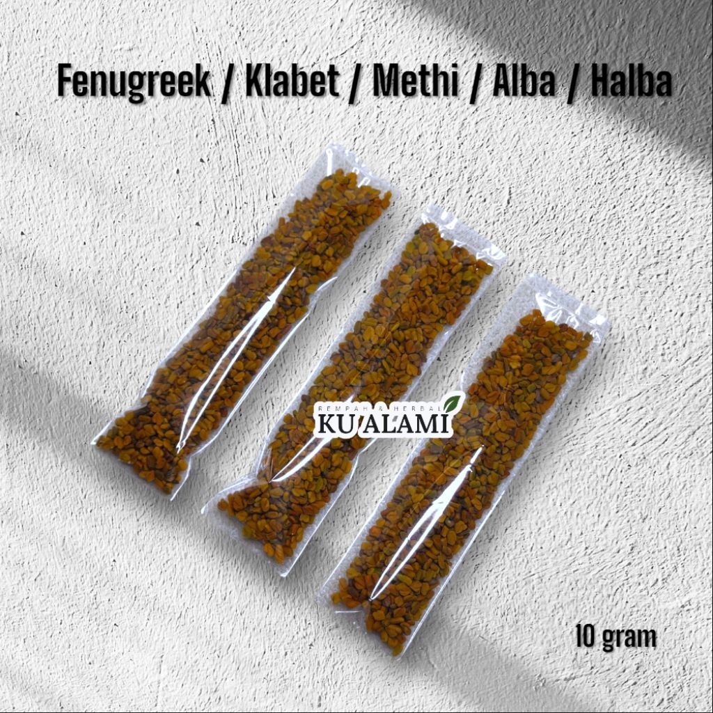 

Biji klabet fenugreek methi alba halba kemasan ekonomis 1000 seribuan