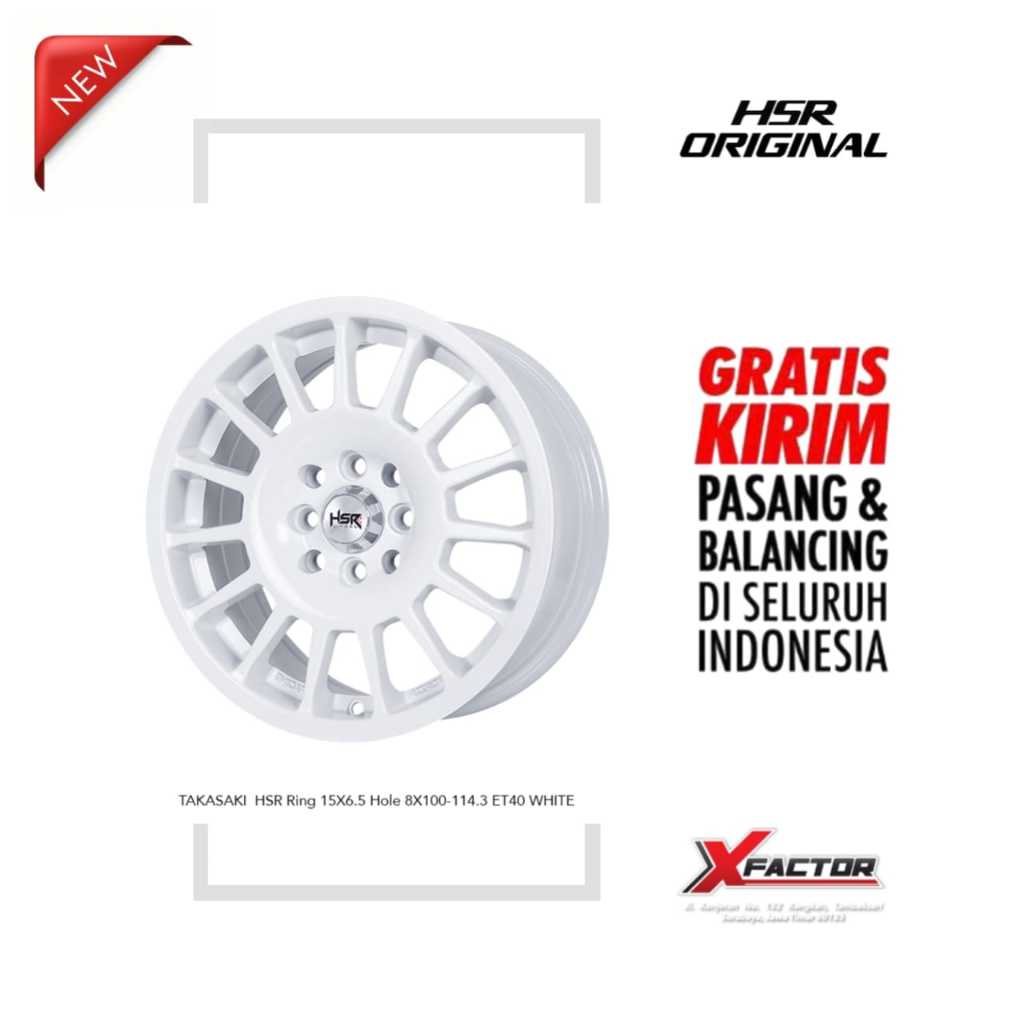 VELG R15 HSR TAKASAKI HSR R15X6,5 PCD 4X100-4X114,3 ET40 WHITE
