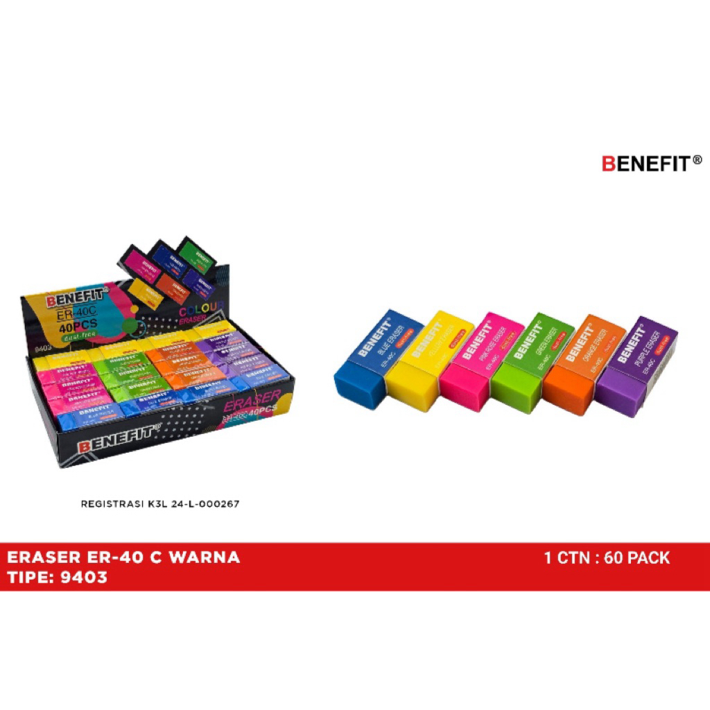 

1 pcs/ 1 biji penghapus benefit kecil / penghapus kecil / penghapus ER-40