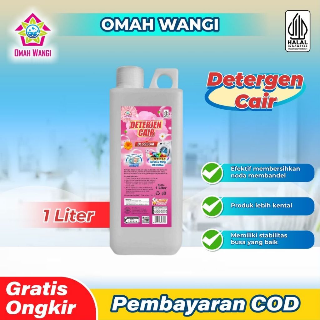 Detergent Cair Omah Wangi Aroma Blossom Kemasan Jerigen 1Liter
