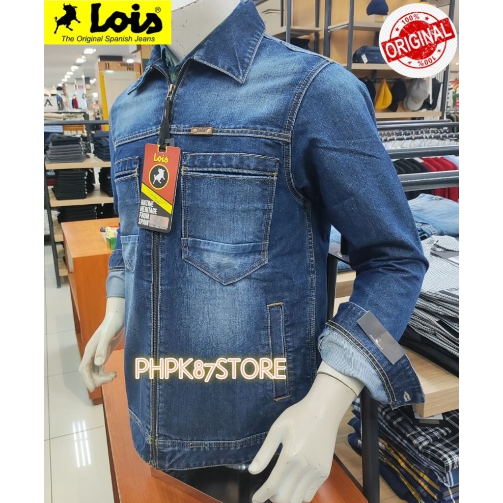 Jaket Denim pria Lois Jeans,Jaket panjang pria original premium