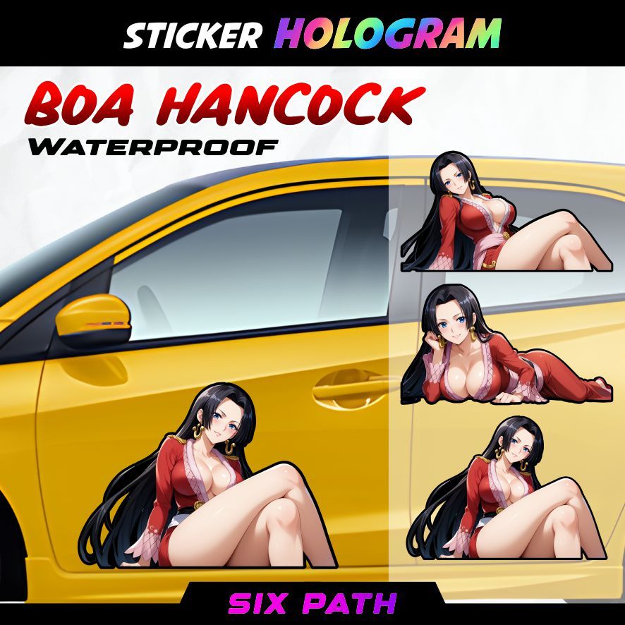 Stiker Hologram Boa Hancock One Piece Nakama Cewek Jepang Sexy bahan Vinyl Waterproof Glossy