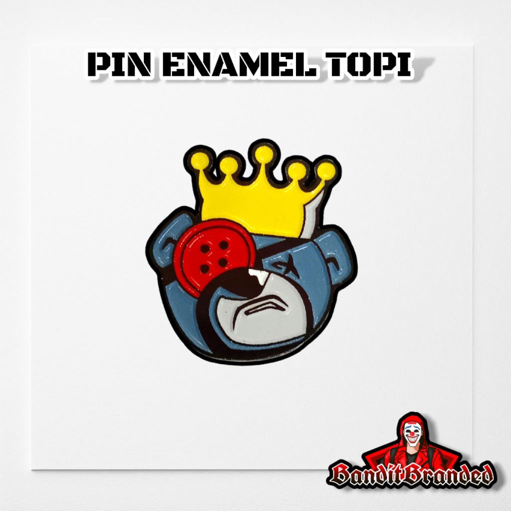 Pin Topi Berlin Bear Justfitted Kepala Beruang Logo JF Bross Topi Besi