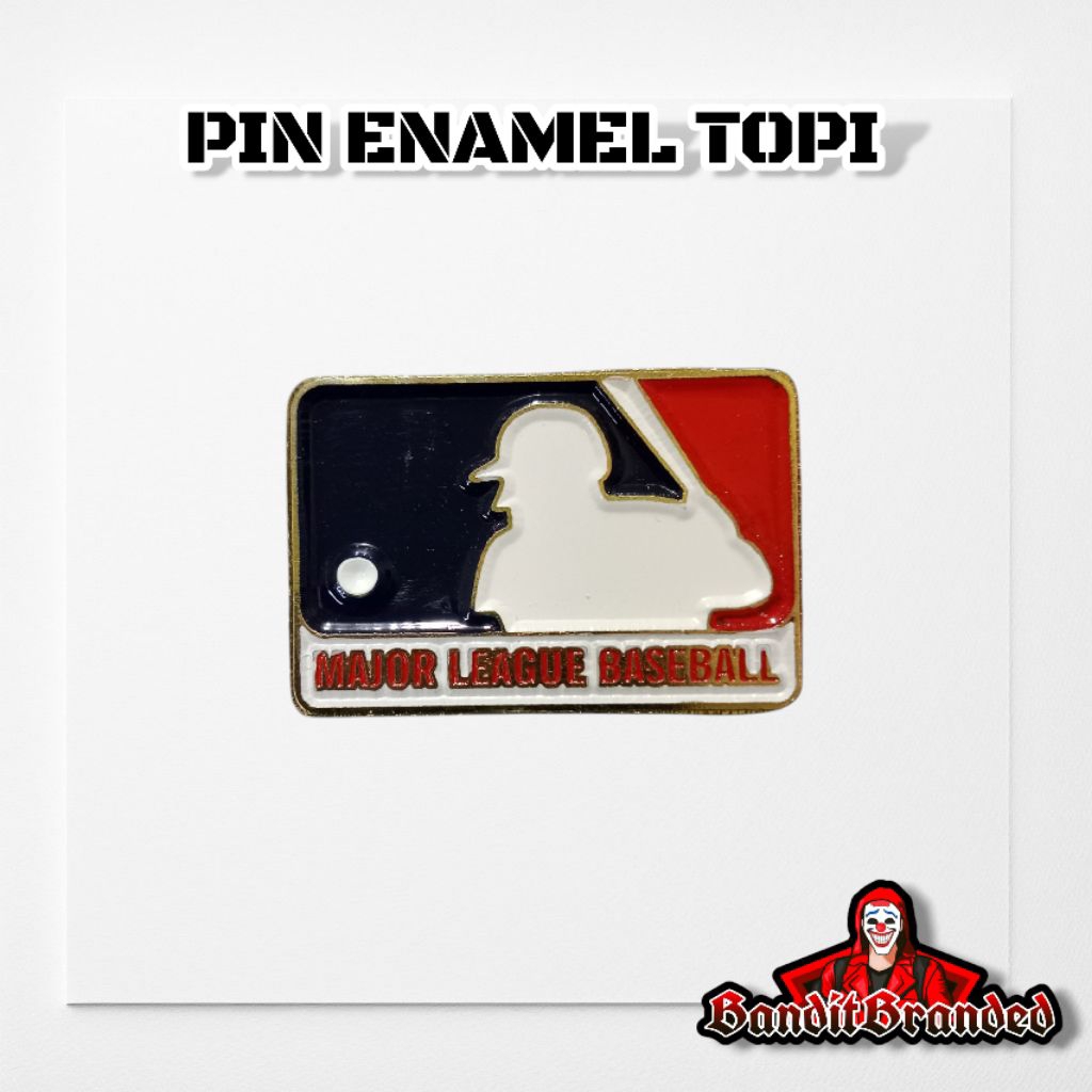 Pin Enamel Topi Mlb Logo Baseball Aksesoris