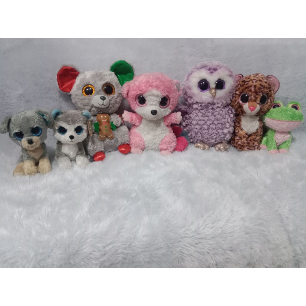 Boneka TY Mata Glitter Cat Sapi Kelinci Kucing