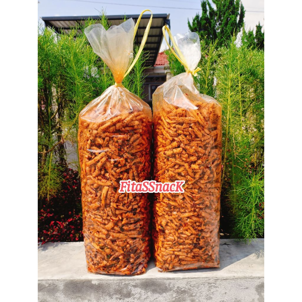 

Basreng Pedas 1kg Aroma Daun Jeruk/Bakso Goreng/Cemilan Pedas/Basreng Stik/Baso di Goreng/Basreng Murah/Keripik Basreng