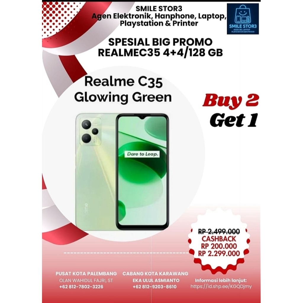 Second Original 100% Realme C35 4+4/128 GB