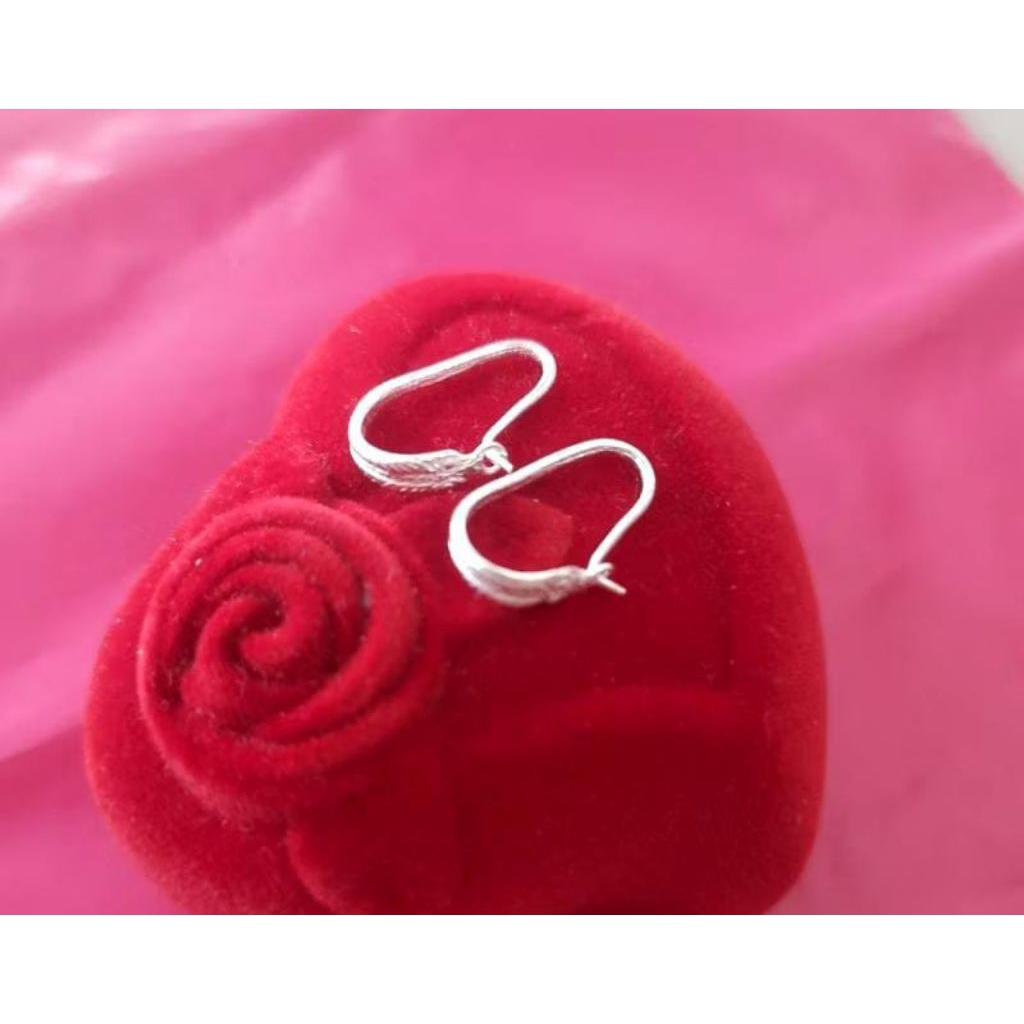 Anting Ular PERAK Putih Tebal Perak M URNI Silver Awet Tahunan SSRH61