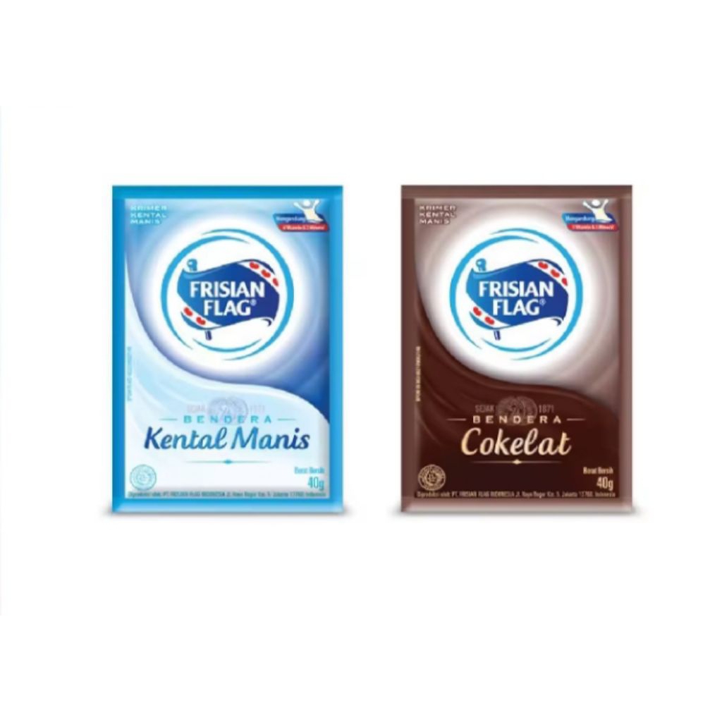 

SUSU FRISIAN FLAG Sachet COKELAT & PUTIH - SUSU KENTAL MANIS BENDERA Sachet isi 6