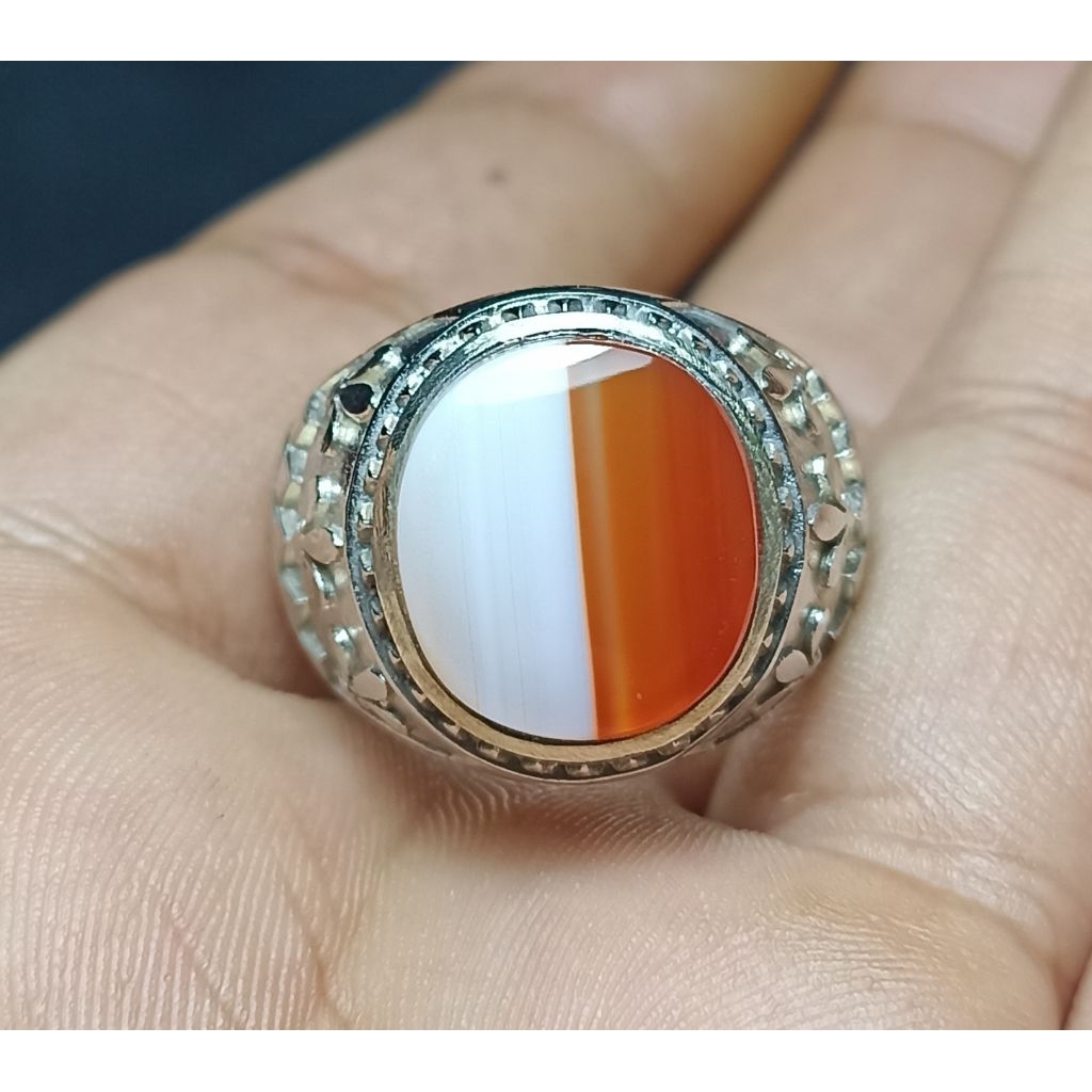 CINCIN BATU AKIK MERAH PUTIH