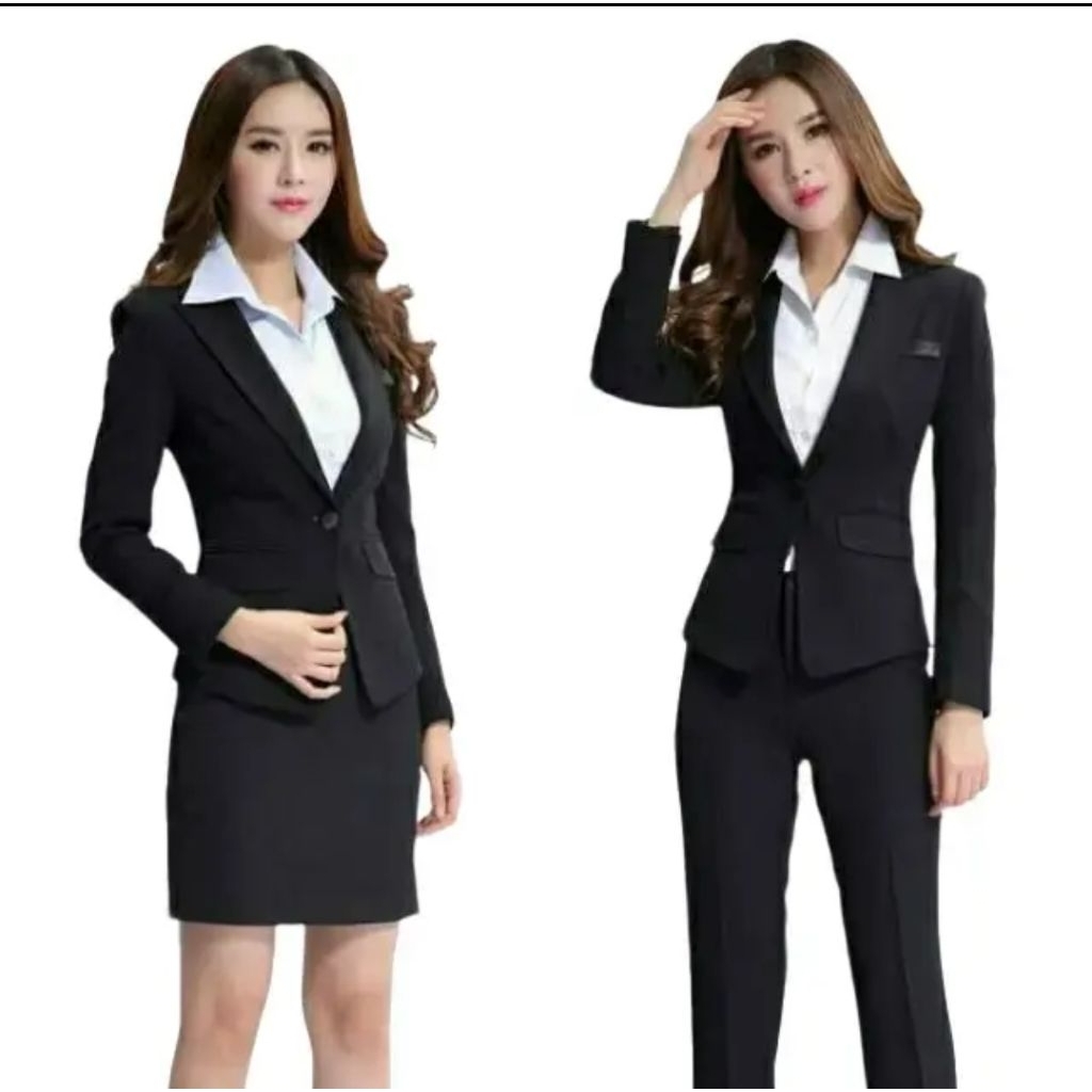 Blazer Wanita Formal Kerja – Setelan Jas Kantor Elegan (Rok & Celana)
