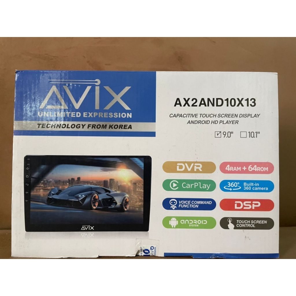 head unit avix android ram 4/64 termurah suport kamera 360 9inc