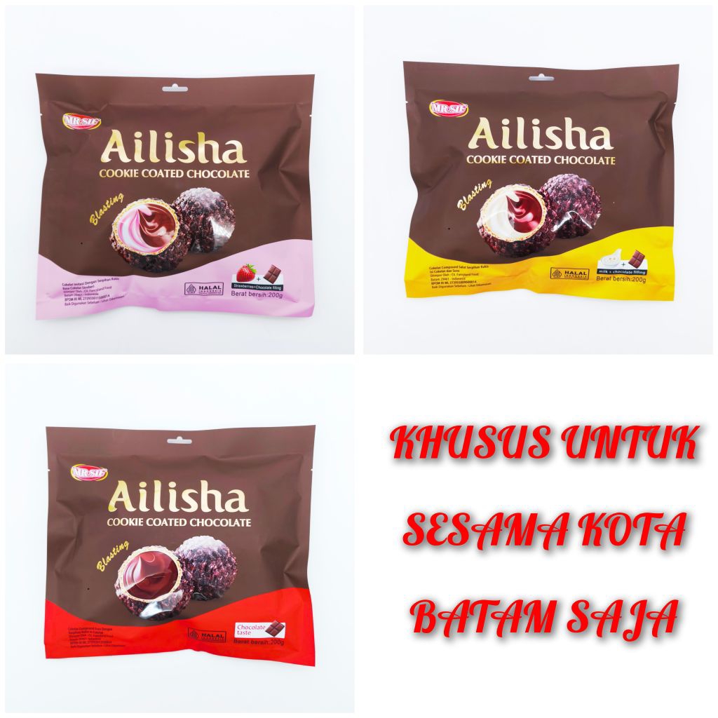 

MR.SIF Ailisha Cookie Coated Chocolate 200 gram