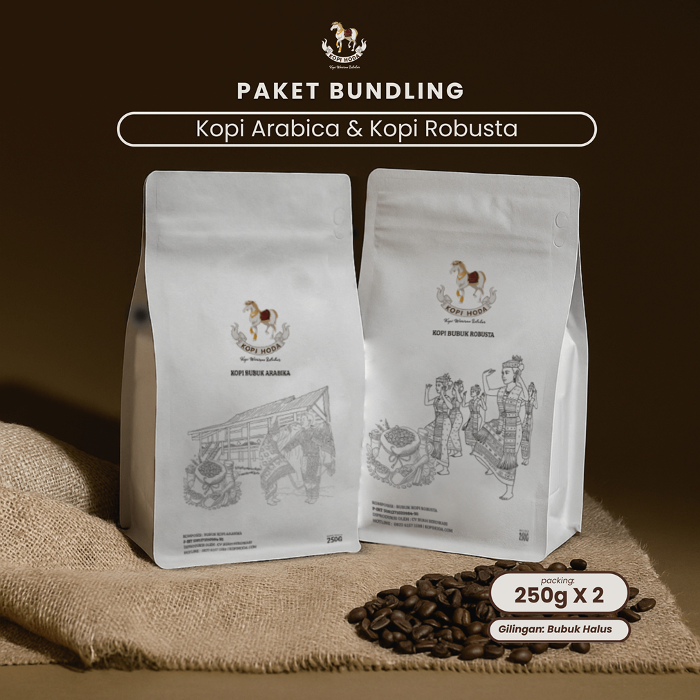 

Kopi HODA Bundling Full Arabica 250gram & Full Robusta 250gram - Kopi Bubuk Halus