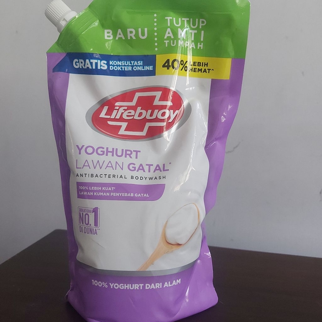 Sabun Mandi Anti Bakteri Cair Anak & Dewasa Lifebuoy Yogurt Lawan Gatal Kemasan Besar 800ml
