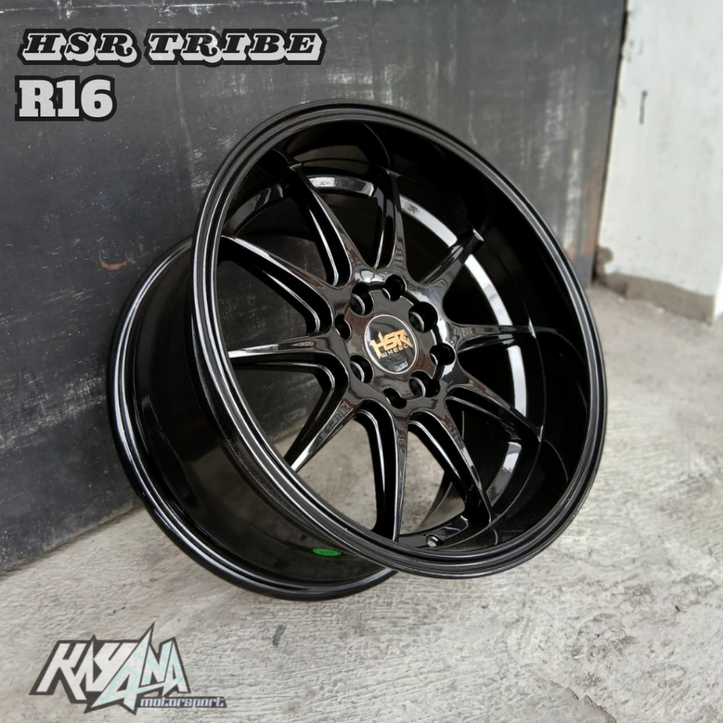 Velg Mobil Ring 16 Mobil Livina Brio Jazz Avanza Xenia Velg Celong HSR Tribe R16 Lebar 7/8.5 Hitam
